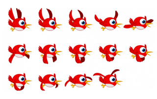 sprite de un pájaro moviendo las alas