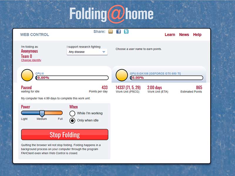 folding home folding@home pagina principal