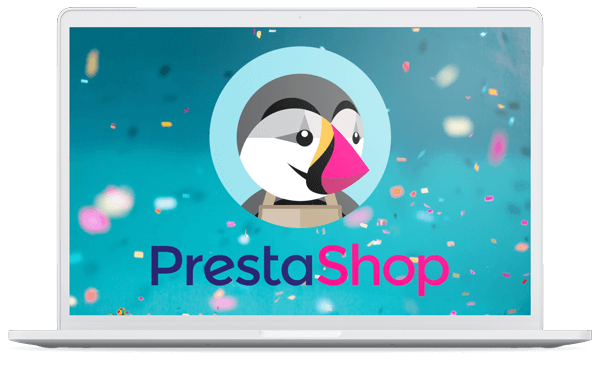 macbook pro con una tienda online hecha en prestashop