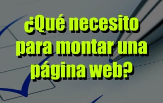 listado de cosas que necesito para montar una web