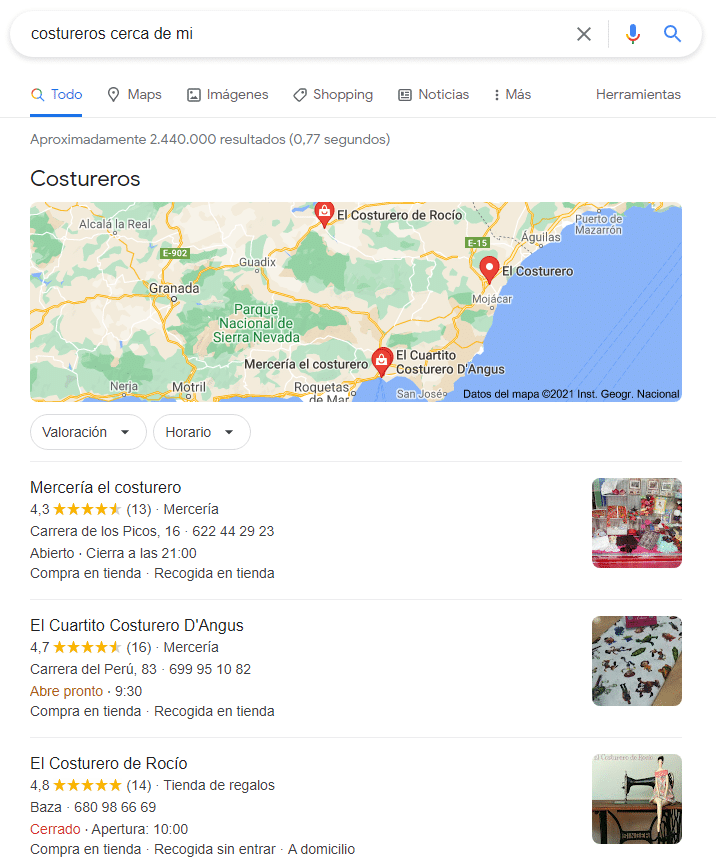 intención de búsqueda location