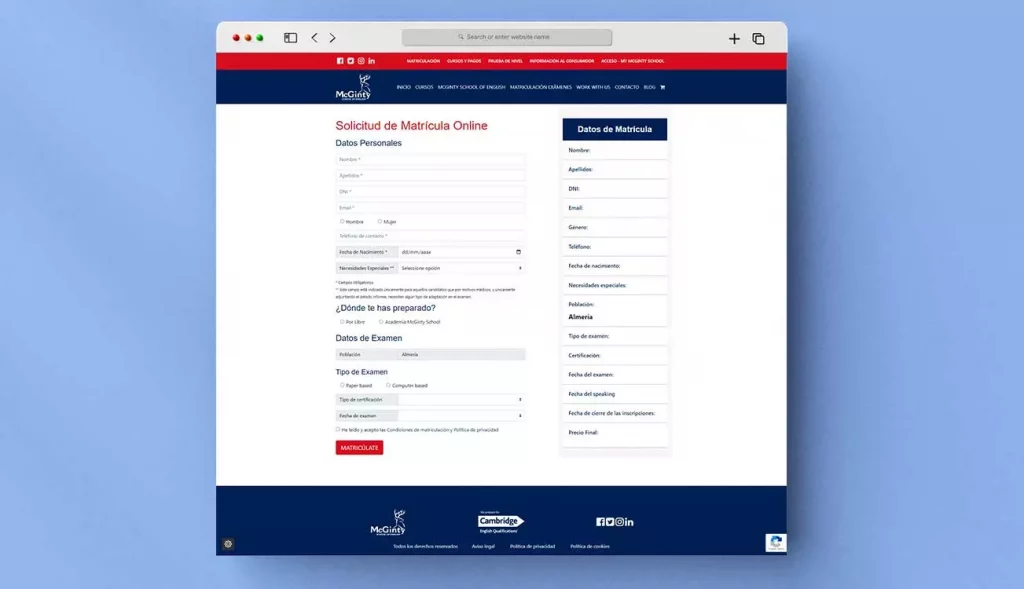 mock up mcginty plataforma de pago de cursos