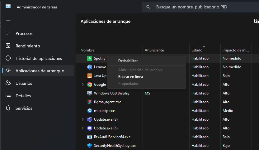 windows 11 controla aplicaciones de inicio