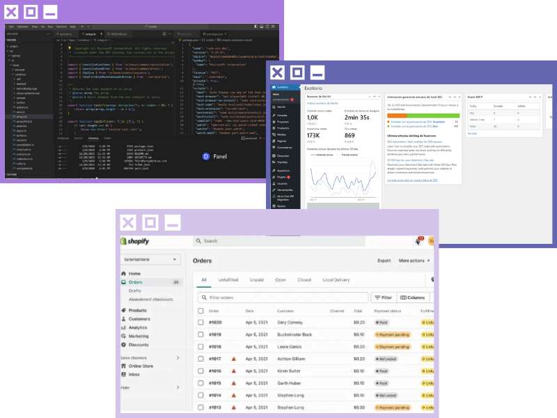 Capturas de pantalla de una web con un buen mantenimiento