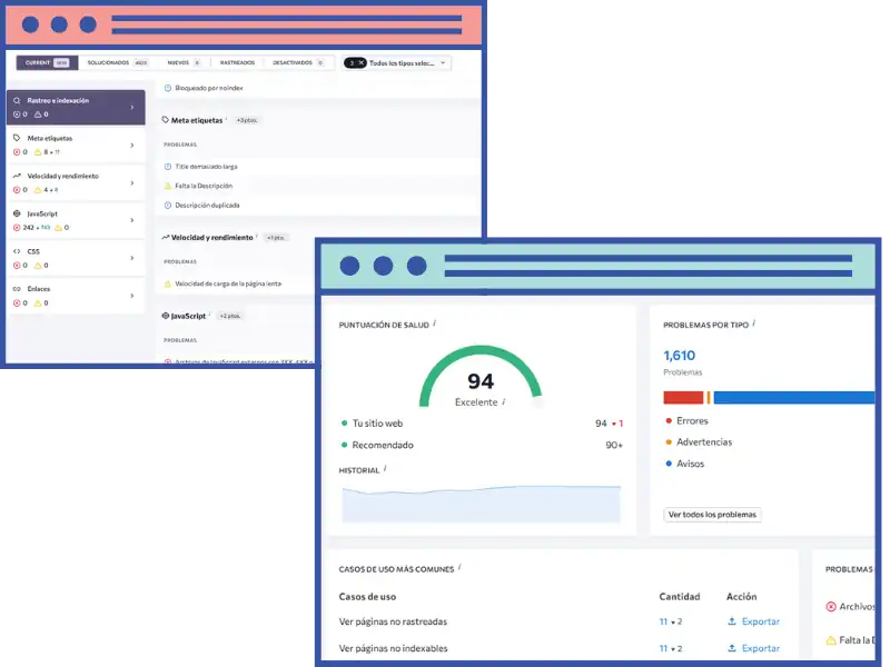 Resultados de una auditoría seo GRATUITA realizada por surática software